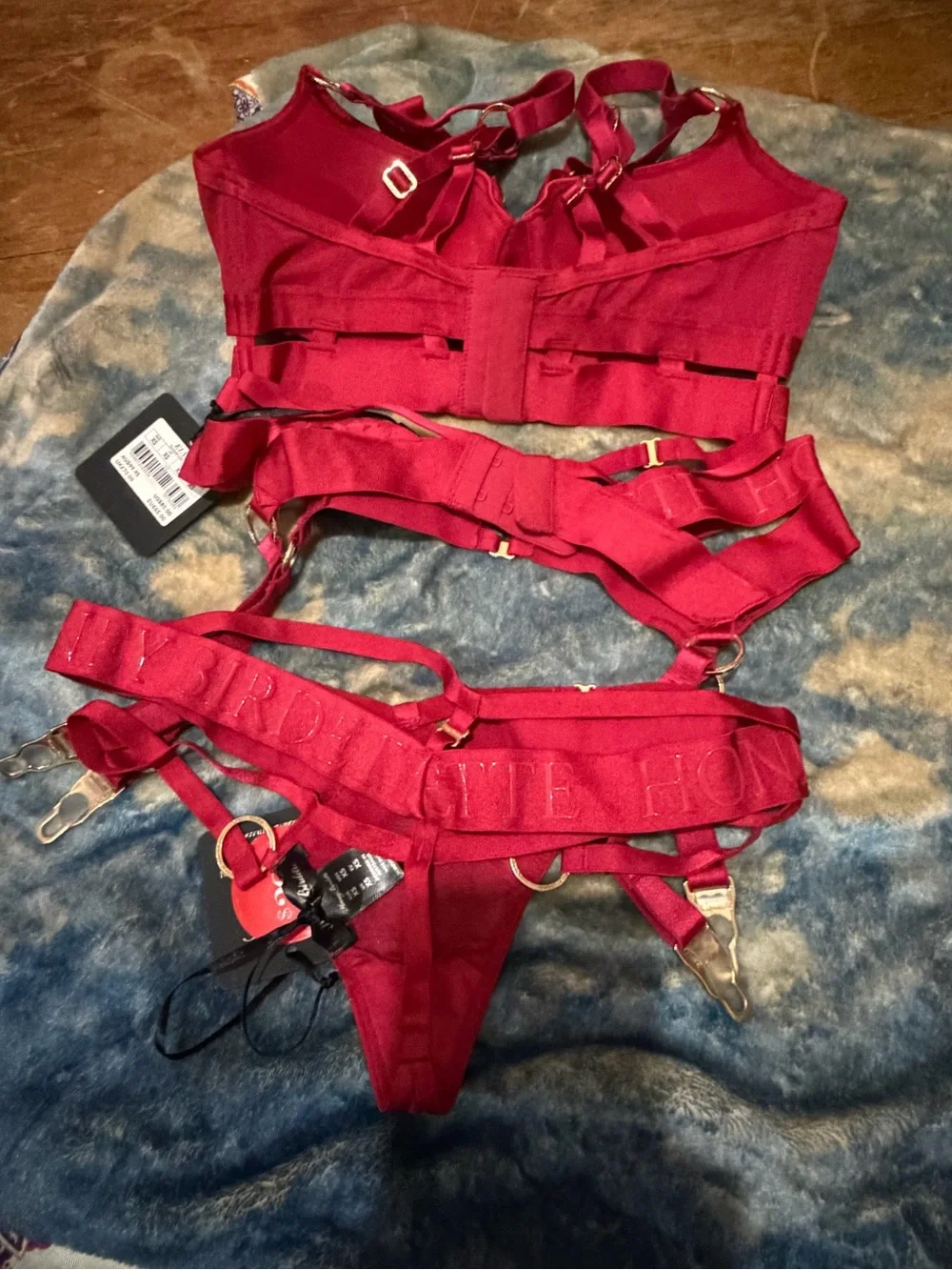 Honey Birdette Elvis strappy lingerie set